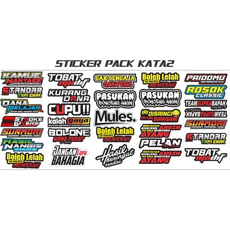 Jual 01 Stiker Pack Kata Kata Viral Isi 32pcs Stiker Laminasi Glossy