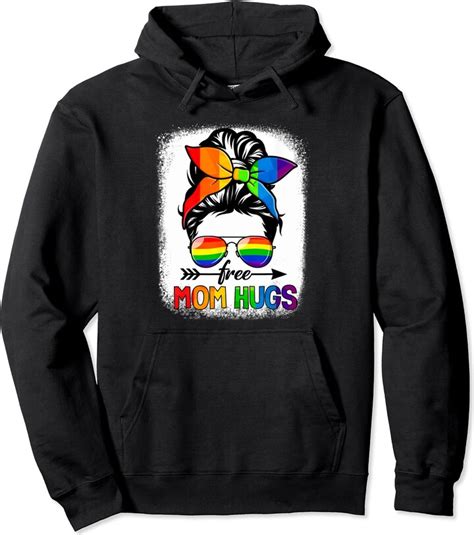 Free Mom Hugs Lgbt Gay Pride Love Messy Bun Free Mom Hugs Lgbt Flag