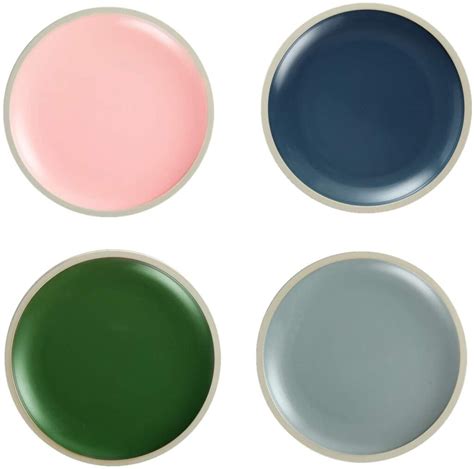 Matte Porcelain Dinner Plates Set Of Assorted Colors Pizza Pasta