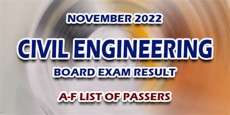 Civil Engineering Board Exam Result November 2022 A F List Of Passers