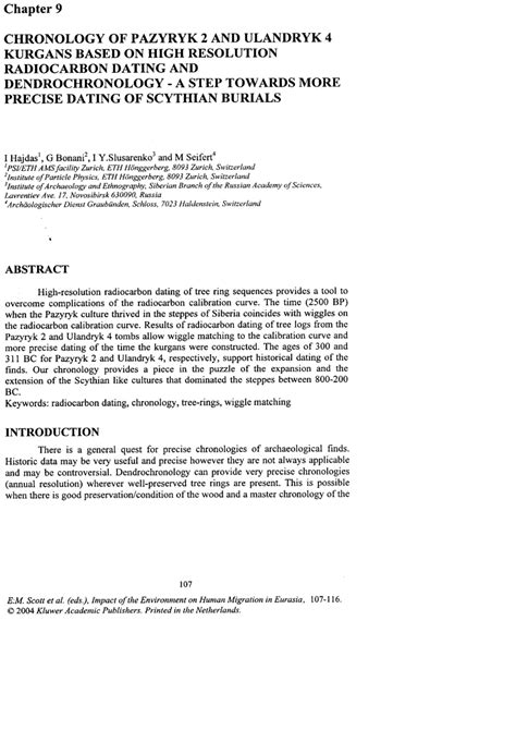 Pdf Chronology Of Pazyryk 2 And Ulandryk 4 Kurgans Based On High Resolution Radiocarbon Dating