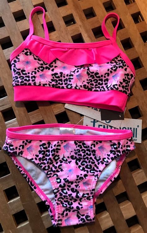 Bikini Delad Rosa Med Volang Blommor Och Svar K P P Tradera