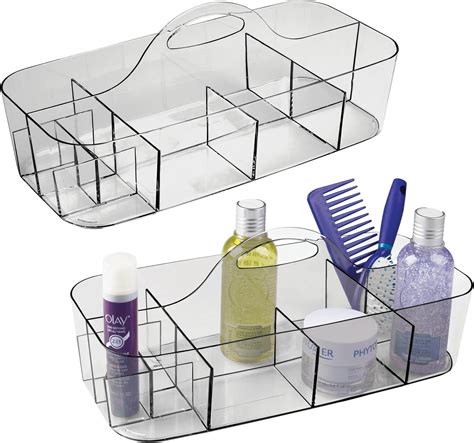 mDesign panier de salle de bain en plastique avec poignée lot de 2