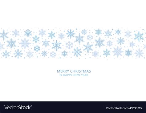 Merry christmas snowflake border seamless repeat Vector Image