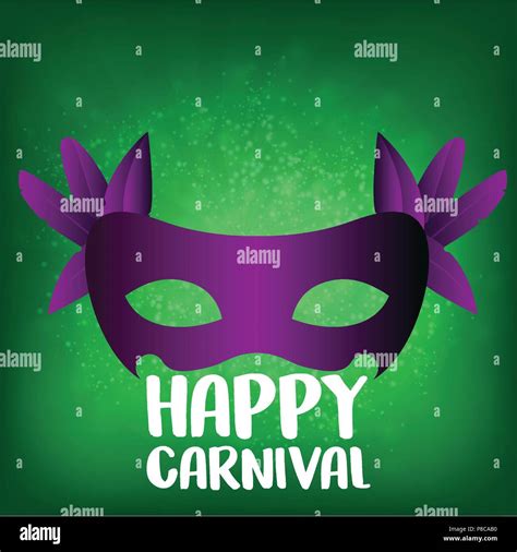 Happy Brazilian Carnival Day Purple Color Carnival Mask With Purple