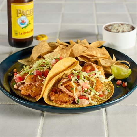 Beer Battered Shrimp Taco Plate Rubios Coastal Grill