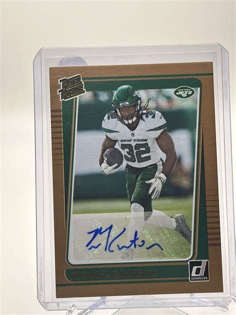 Donruss Michael Carter Rated Rookie Auto Bronze Sp Ny Jets Ebay