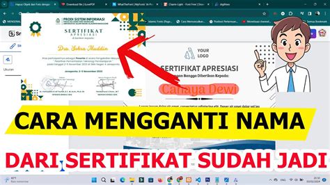 Cara Mengganti Nama Di Sertifikat Yang Sudah Jadi Youtube