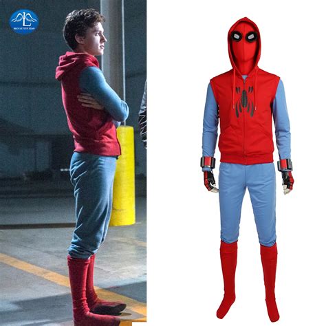 MANLUYUNXIAO Spiderman Homecoming Cosplay Costume Men Full Set Halloween Spiderman Costume For ...