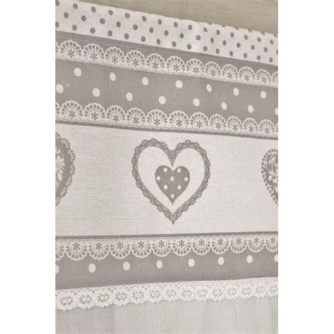 Rideau Brise Bise Cosy Deco Rideau Brise Bise Coeur Gris Romantique