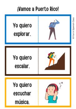 Vamos A Puerto Rico Spanish English Flashcards By Fun In Spanish Class