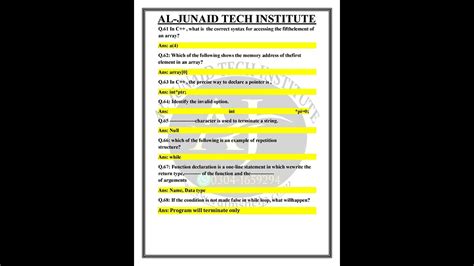 Cs Practical Solved Mcqs Final Term By Junaid Youtube