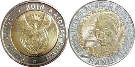 Coin 5 Rand 100 Aniversario Del Nacimiento De Nelson Mandela South