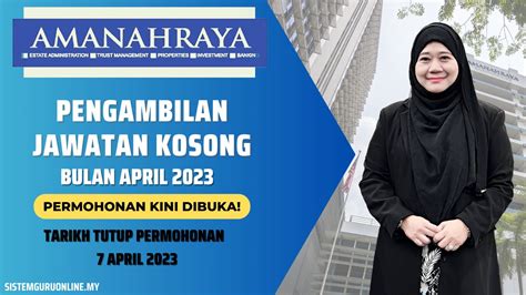 Jawatan Kosong Amanah Raya Berhad Bagi Bulan April