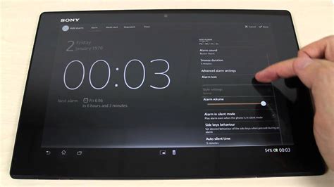 How To Set The Alarm And Enter Night Mode On Sony Xperia Tablet Z Youtube