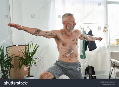 Man Tattoos Naked Torso Standing His Stock Photo 2050114907 Shutterstock