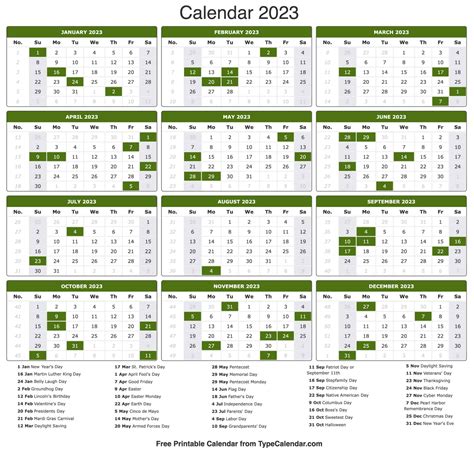 Printable Calendar 2023 Template : r/TypeCalendars