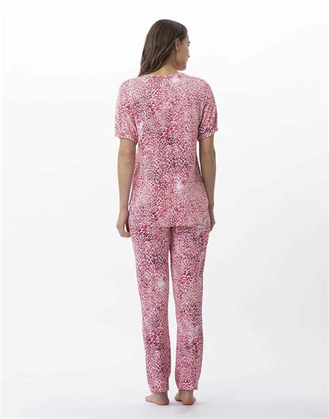 Pyjama imprimé en viscose élasthanne VICTORIA fraise Lingerie le Chat