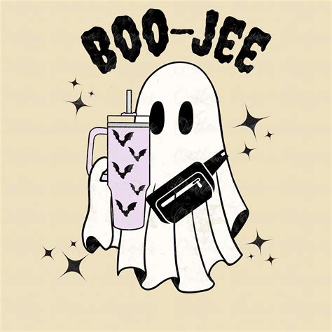 Boo Jee Ghost Png Halloween Png Stanley Cup Png Cute Ghost Etsy