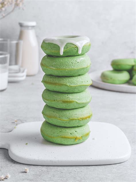 Baked Matcha Donut with White Chocolate Glaze - Worldly Treat