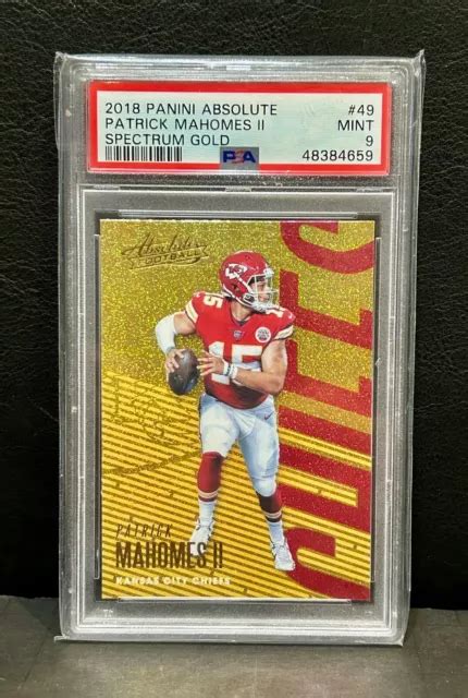 Panini Absolute Football Patrick Mahomes Ii Chiefs Psa Mint