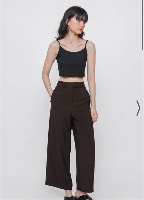 The Tinsel Rack Kendal Straight Leg Pants In Dark Brown Ttr Women S