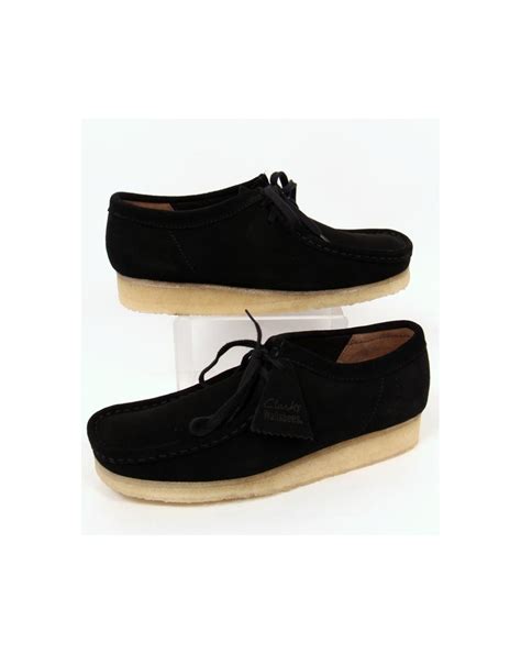 Clarks Originals Wallabee Shoe In Suede Black Clarks Originals