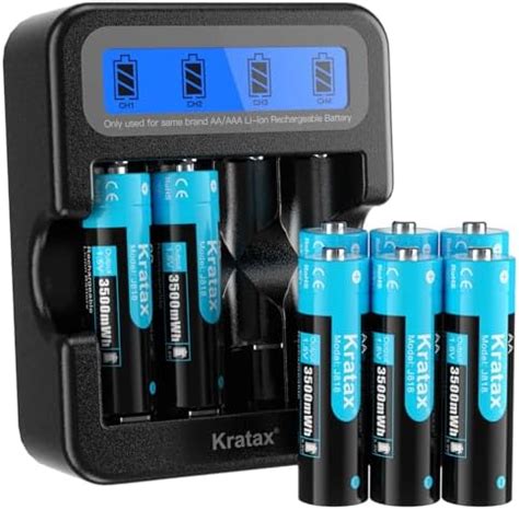 Piles Aa Lithium V Rechargeables Lot De Avec Chargeur Ultra