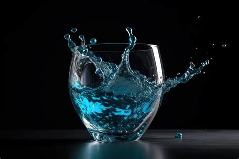 Premium AI Image A Glass Filled With Blue Liquid On Top Of A Table