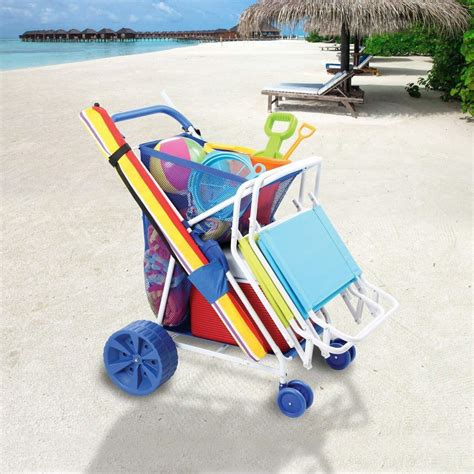 Folding Utility Beach Cart Collapsible Folding Outdoor Utility Wagon