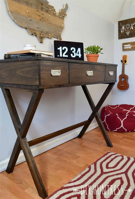 Diy X Leg Desk With Drawers Diy Huntress