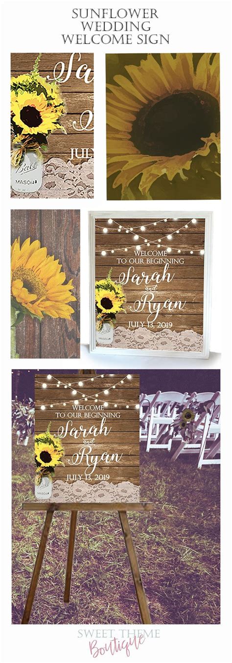 Sunflower Wedding Welcome Sign Sunflower Wedding Wedding Welcome