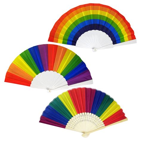 Gay Love Pride Rainbow Fans Colorful Hand Held Fan Fan Dance