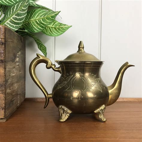 Vintage Brass Teapot A1 Mustard Vintage