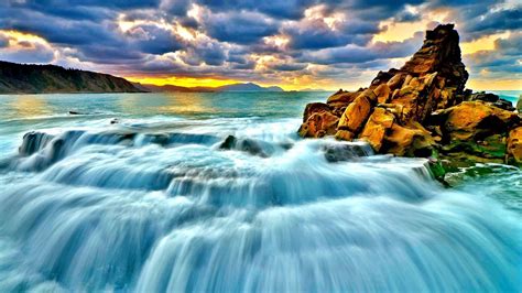 Waterfall At Sunset Wallpapers - Wallpaper Cave