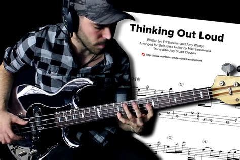 Bass Transcription: Miki Santamaria’s “Thinking Out Loud” Solo Bass Arrangement – No Treble