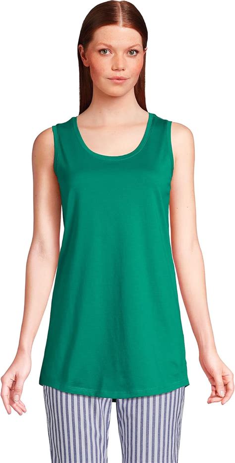 Lands End Womens Supima Cotton Scoop Neck Tunic Tank