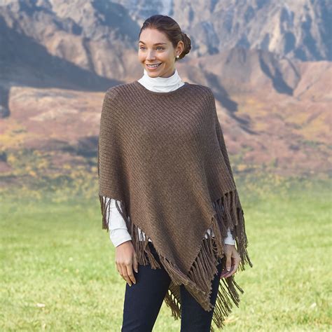 The Peruvian Natural Alpaca Poncho Hammacher Schlemmer