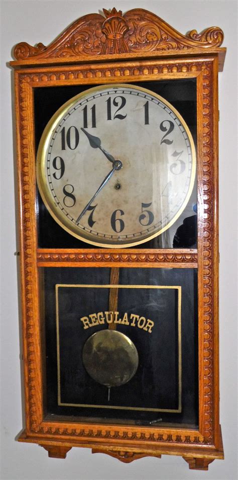 Gilbert Observatory Oak Regulator Wall Clock 36 Tall Antique By Squarenutsshop On Etsy Clock