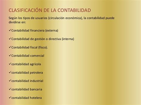 Clasificación De La Contabilidad