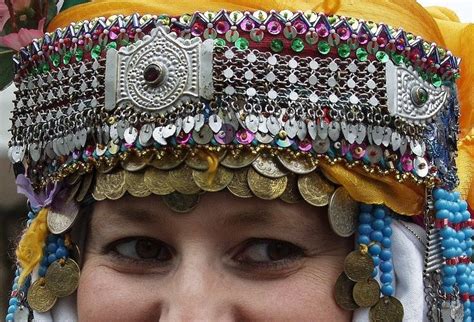 Close Up Of A Traditional Bridal Festive Headgear Of The Alevi Villages