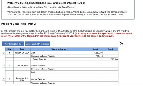 Solved Problem B Algo Record Bond Issue And Related Chegg