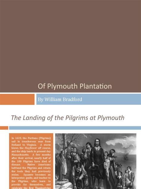 Of Plymouth Plantation | PDF | Plymouth Colony | Puritans