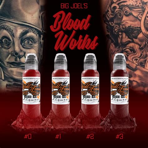 World Famous Tattoo Ink 4 bottle Mak's Blood Set