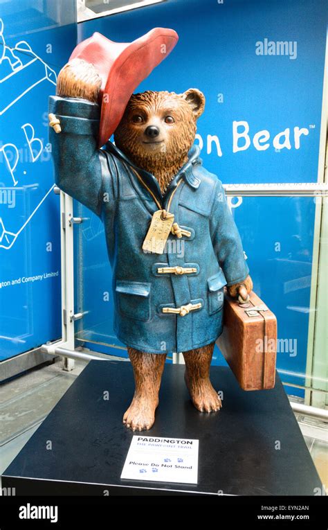 A Statue Of Paddington Bear At Paddington Station London England Uk