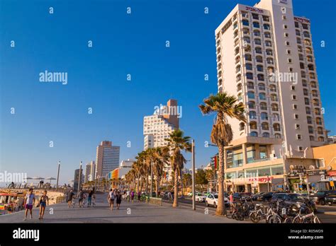 Tel Aviv Yafo Israel June 6 2018 View From The Beach Promenade Of