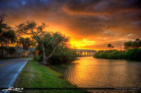 Riverside Park Road Merril P Barber Bridge Vero Beach Florida Hdr