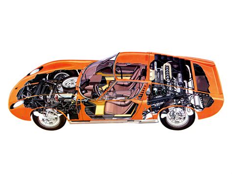 Lamborghini Miura Cutaway Drawing in High quality