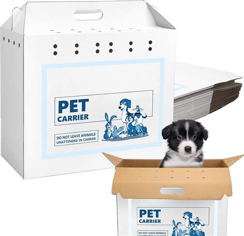 Teling 20 Pieces Disposable Cardboard Pet Carriers Cardboard Pet