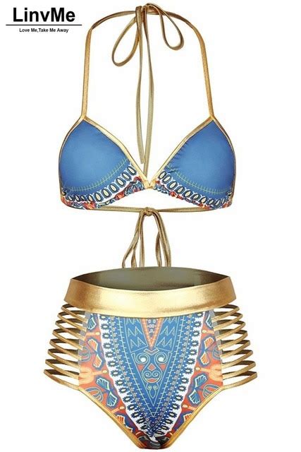 Linvme 2018 Women African Swimwear Bikini Set Female Swimsuit Africa